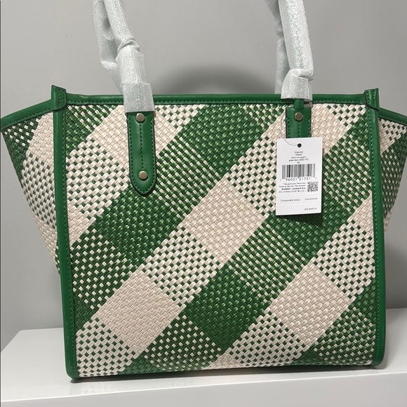 Kate Spade Green and Cream Geometric Tote - Picture 3 of 4